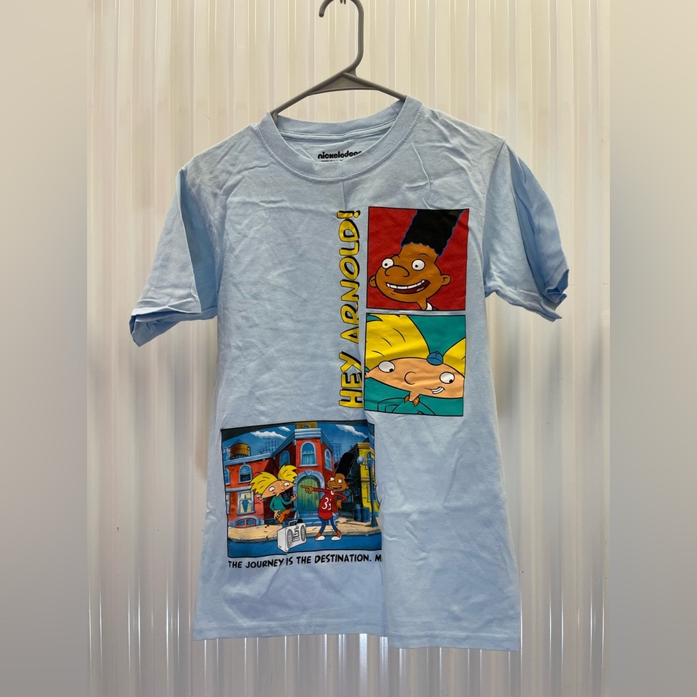 Nickelodeon Hey Arnold! Light Blue Graphic Tee